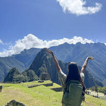 Participant Happy to see Machu Picchu.