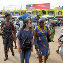 Students walking.