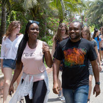 Students walking.