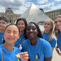 Summer 2025 Interns in Front of the Louvre
