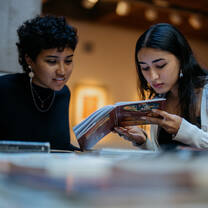 Students reading. 