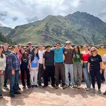 School group traveling in Peru