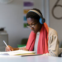 Student studying. 