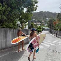 Students surfing in St. Barts