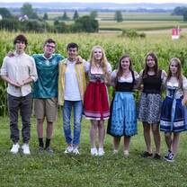 Group of students in cultural German attire