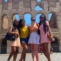 Students in front of the Colosseum in Rome