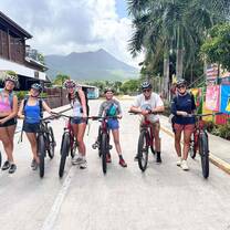 Students riding bikes in Nevis