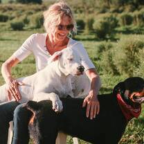 The School Director Margo with her dogs