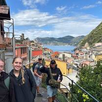 Students on shore day exploring Cinque Terre