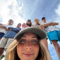 Students having shore time in Dominica