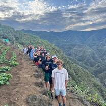 Students on a hike in Tenerife, Canary Islands