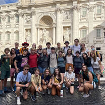 Students on-shore excursion to Trevi Fountain in Rome