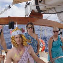 Pollywog sailors crossing the equator in Line-Crossing Ceremony