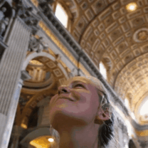 Student in a cathedral in Rome