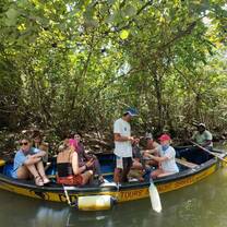 Students on a river tour in Dominica