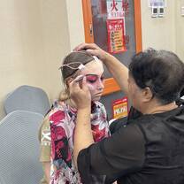Student getting make up