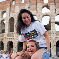 Enjoying the summer at the Colosseum in Rome
