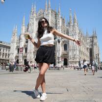 Duomo di Milano, one of the largest cathedrals in the world and a masterpiece of Gothic architecture, during their study abroad program