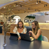 Student working with their internship supervisor in Barcelona