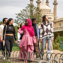 Summer School students outside the Brighton Royal Pavilion
