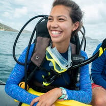 Student earning PADI scuba diving certifications