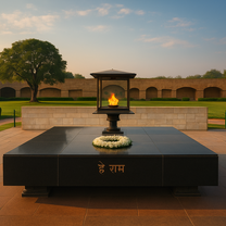 Raj Ghat is a serene memorial dedicated to Mahatma Gandhi, the father of the nation.