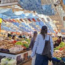 Real life language practice at the market,