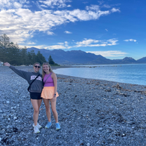 Two women on a beach