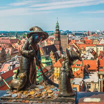 Bronze Dwarf Figurine in Wroclaw Poland