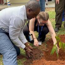 Volunteers planting trees