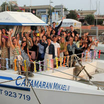 Montpellier students on a boat trip