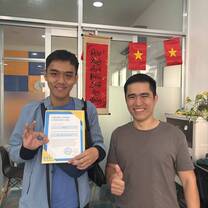 Teacher Tri with his student at LTL Ho Chi Minh City