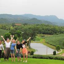 Group photo at a rice field