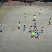 Kids playing football in Italy