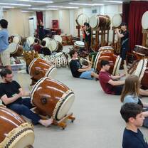traditional drum workshop in Japan during summer camp