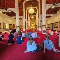 Students in a temple