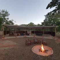 Camp with campfire