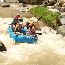 People rafting in a river