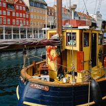 Colorful boat on the water in Copenhagen