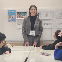 Woman teaching in classroom
