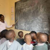 Our Volunteers and Teachers with the children.