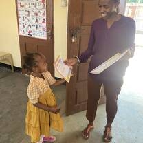Our Volunteers and Teachers with the children.