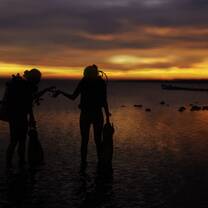 Night Divers getting ready