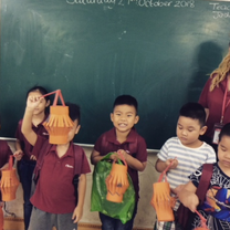 Teacher in the classroom with her pupils