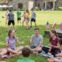 Playing at camp