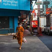 Monk walking