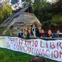 Students holding a sign for a protest.
