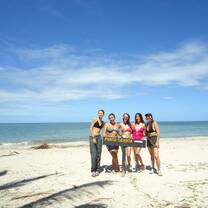 Girls enjoying the beach