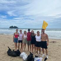 beach cleanup team