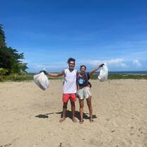 participants during beach cleanup